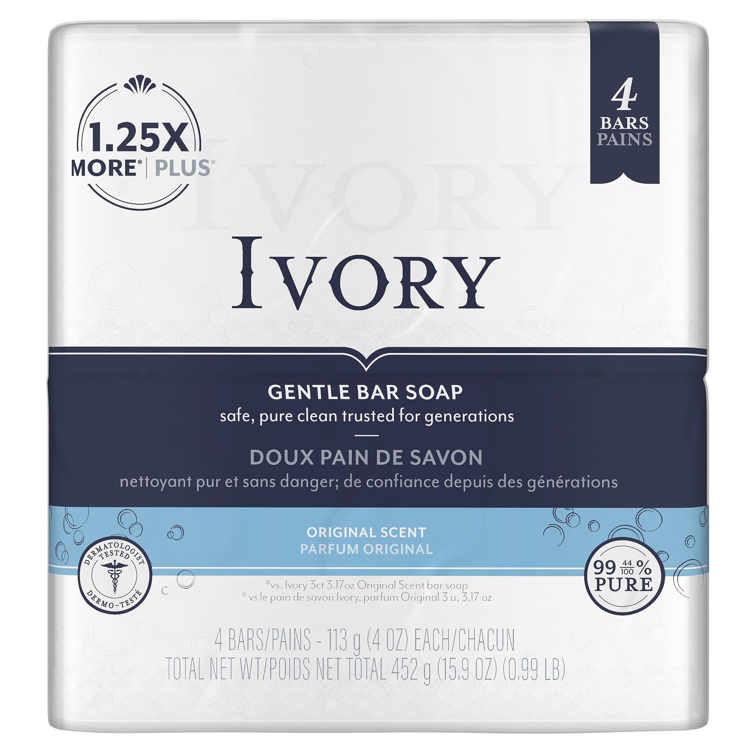 

Импортное мыло IVORY Ivory Soap, оригинальный набор 113 г x 4 [Обычный продукт] белый