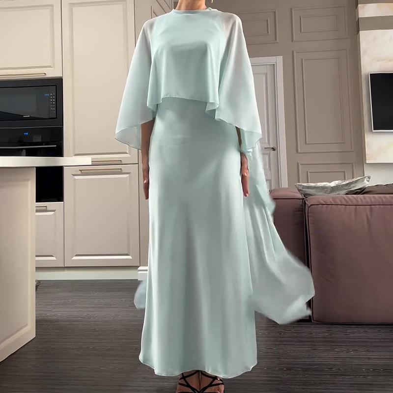 2026 Summer European and American Women s Fashion Casual Long Dress and Shawl Set XS