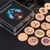 Hand Carved Wooden Runes Symbols Set Divination Runes Stone with Instruction and Storage Bag Heal Gift Decoration