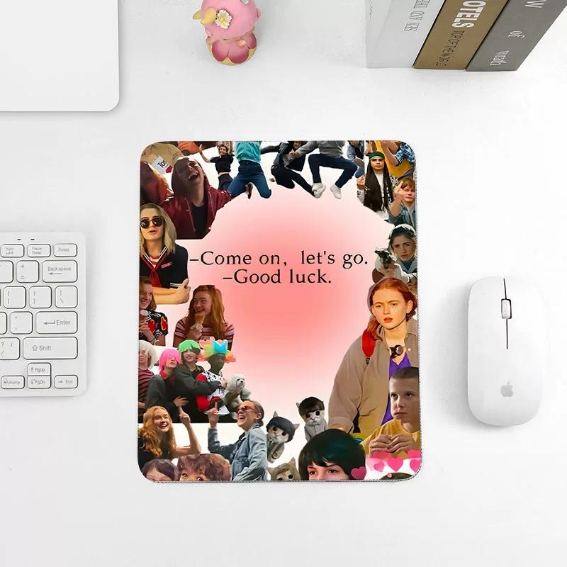 High Definition Printing Stranger Things Leather Mouse Pad Small Convenient and Simple Computer Mouse Pad Desk Edge Lock Non-slip Waterproof Mouse Pad