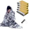 [IPPON] Survival Sheet Aluminium Teppe sett med 5 nødark lavt raslende nødaluminiumsplate Kuldebeskyttelse Termisk isolasjon Katastrofe