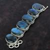 Labradorite Bracelet Natural Gemstone Bracelet Handmade Boho Jewelry 925 Sterling Silver Bracelet Adjustable Chain Bracelet Vintage Bracelet