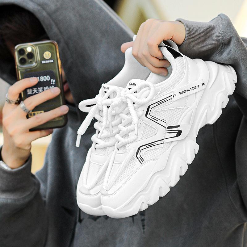 Dad shoes men's spring mesh niche casual versatile youth mesh shoes breathable sports running white men's shoes