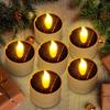 1-72PCS Solar Powered LED Flameless Candles Outdoor Waterproof Lights for Halloween Garden Party Decorations Pathway Lighting