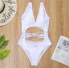 Dámské plavky Jednobarevné Stahovací šňůrka na zádech Kravata Sexy Vystřihovánka Tanga Jednodílné Plavky Bikiny Plážové oblečení Plavky