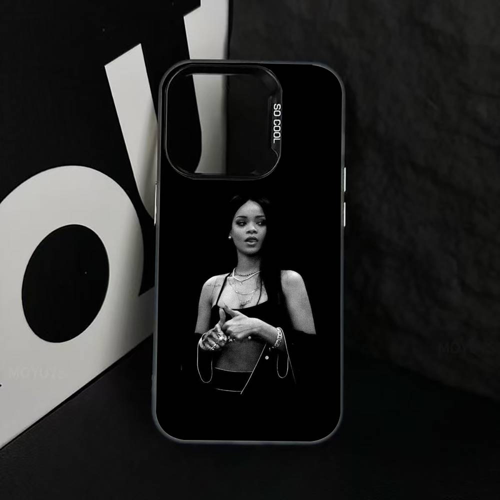 

R-Ri L-Loud Phone Case For iPhone 17,16,15,14,13,12,11 Plus,Pro Max,XS,Colored Silver Plated Inside Cover iPhone12
