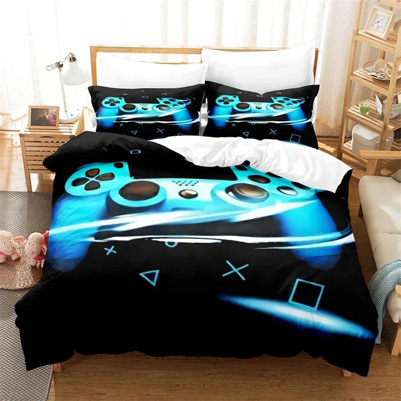Gamepad Duvet Cover Gamer Bedding Set Twin Full For Teens Boys Playroom Decor Microfiber Video Games Controller Comforter Cover