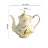 European Ceramics Coffee Cup and Saucer Elegant Lemon Pattern European Style Teapot Coffee Mug with Dessert Spoon Gift for Mom