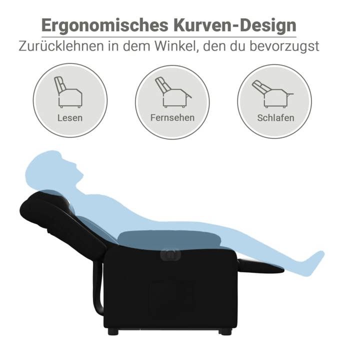 VidaXL Fauteuil Inclinable Électrique, Chaise de Relaxation avec Dossier, Siège avec Accoudoirs, Fauteuil TV de Salon, 3205278