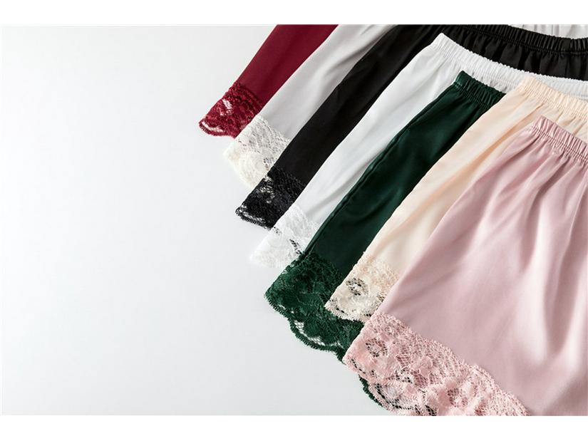 Women's Lace Trim Anti-Exposure Silk-Inspired Loose Shorts - Plus Size Summer Safety Leggings
