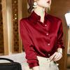Summer Trend Fashion Women's Casual Elegant Satin Long Sleeved Shirt Office Women's Shirts And Blouses Slim Femal Clothes