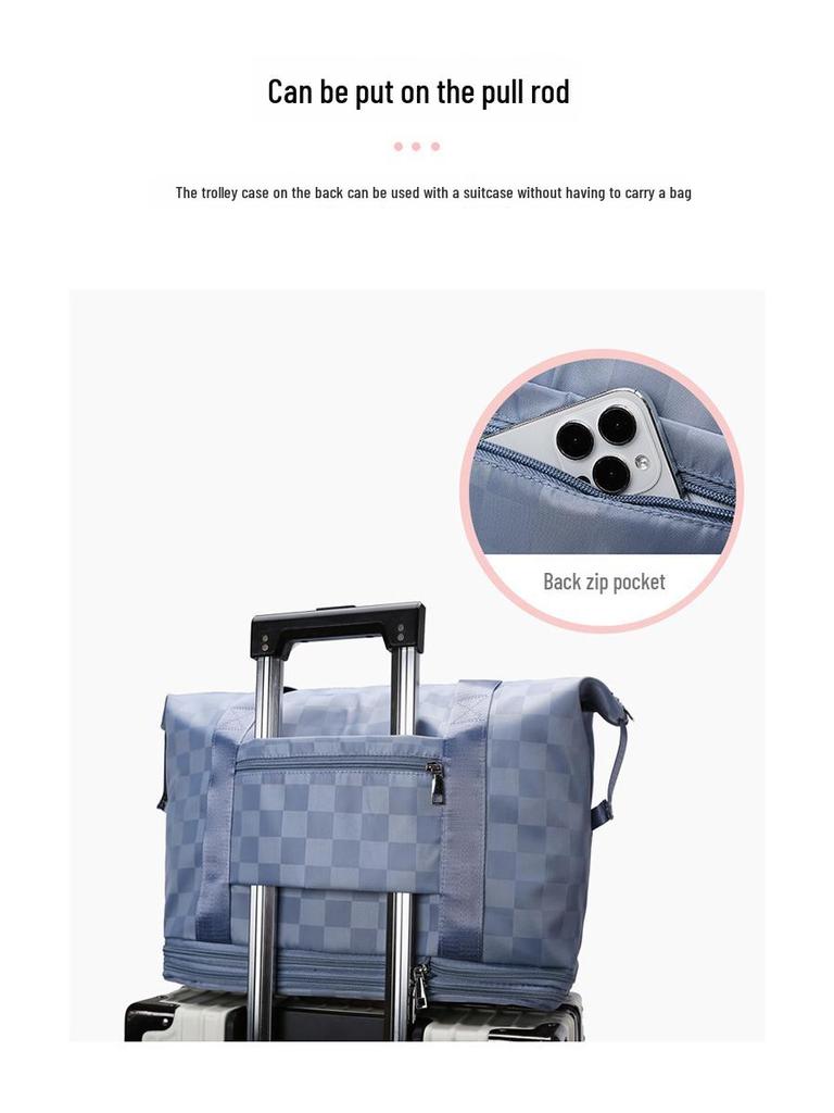 Large Capacity Expandable Wheeled Travel Bag with Dry/Wet Separation & Carry-On Maternity Option