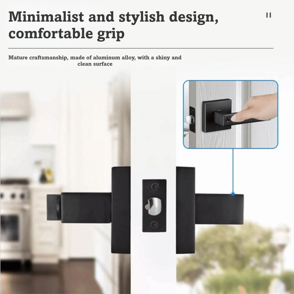 Aluminum Alloy Three-Bar Door Lock Square Furniture Hardware Three-pole Handle Lock Privacy with Keys