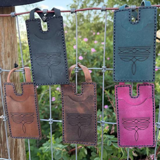 Western Boot Wallet for Women Handcrafted Credit Card Holder Portable Faux Leather Purse with Snap Straps for Rodeo Nights Country Concerts