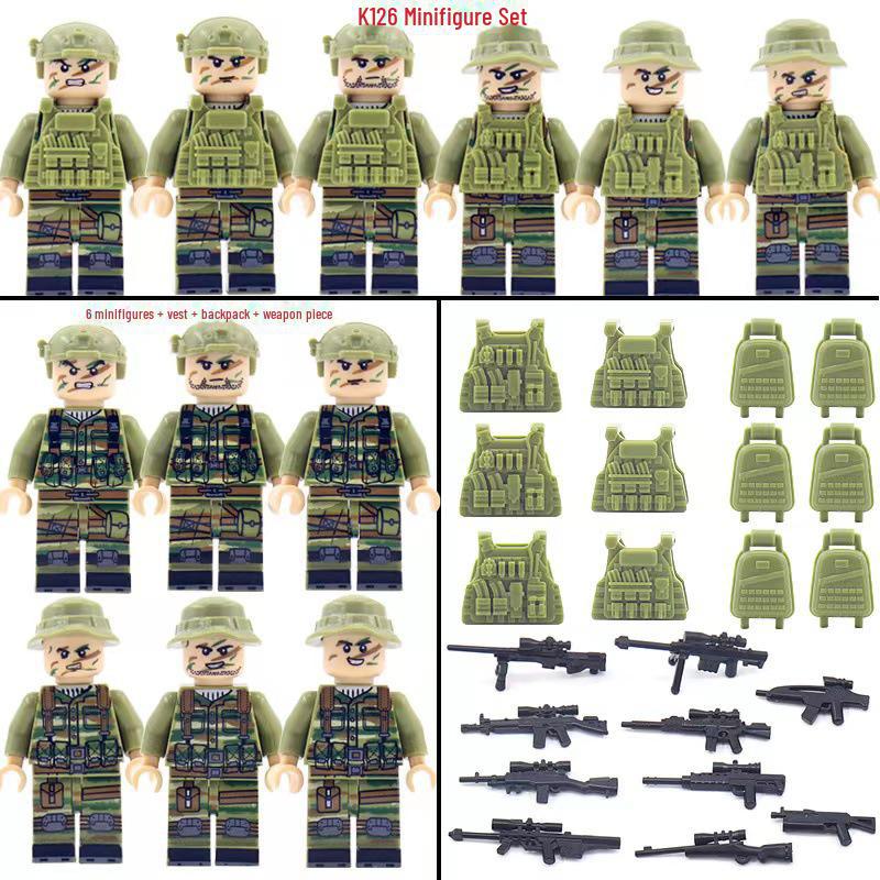"Military Building Blocks: Camouflage Special Forces & SWAT Weapons Set"