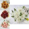 Simulated 7 Heads Multiple Petals Lily Bouquet Artificial Flower For Event Decorations And Home Styling