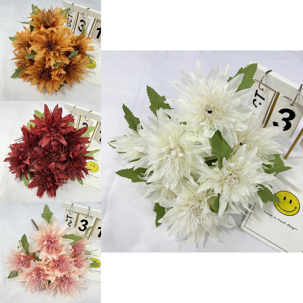Simulated 7 Heads Multiple Petals Lily Bouquet Artificial Flower For Event Decorations And Home Styling