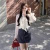 New French High-end Ruffled Polka-dot Shirt for Women Spring and Autumn Design Loose and Chic Top with Straps