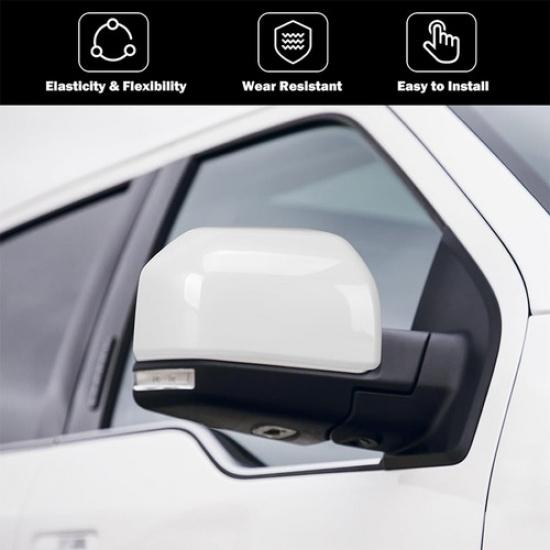 2pcs Replacement Mirror Covers Cap Painted White Fits 2015-2020 Ford F150 F-150