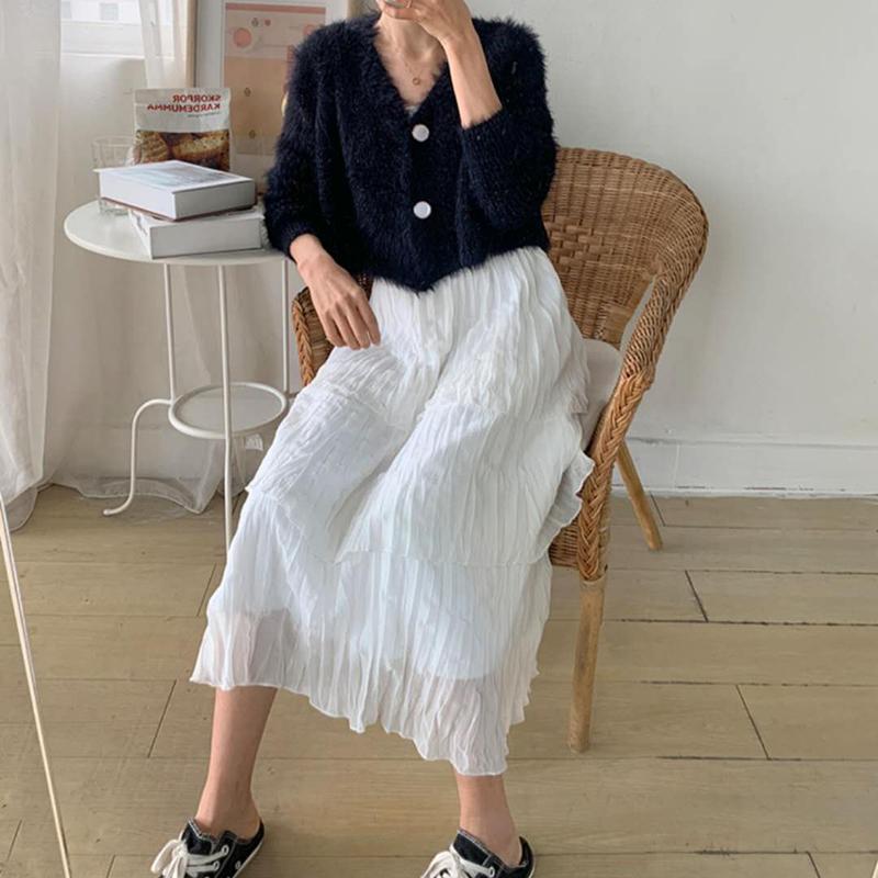 Hirsionsan Gentle Purple Mohair Cardigan Sweater Dam Cropped Mink Fleece Enkelknäppt tröja Kvinnlig Elegant mode varma toppar