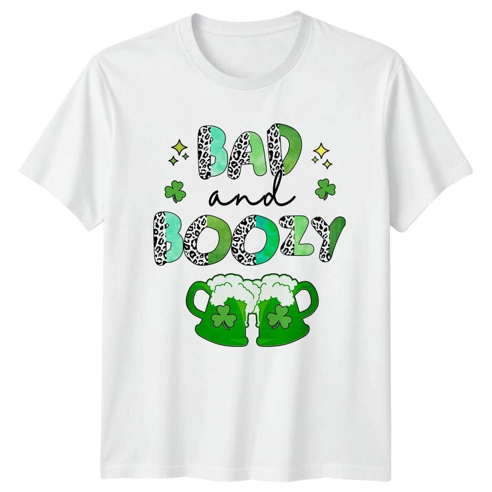 Bad And Boozy Unisexs TShirt St Patricks Day Irish Party Gift For Her S