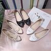 Fashion Slip-on Low Heel Elegant Woman Flats Formal Leather Casual With Bow Sale Chic Point Popular Luxury Brand Shoe 39 Shoes for Women