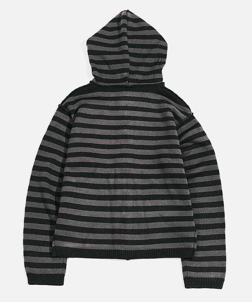 VASTIC S / T Knit Zip-Up Hoodie_Black/Gray