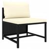 Middle Modular Sofa With Cushion, Poly Rattan,
