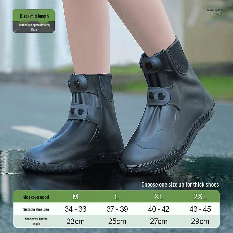 Wiederverwendbare Wasserdichte Silikon Anti-Rutsch Regenschuhüberzieher, Abriebfester High-Top Schutz für Damen und Kinder
