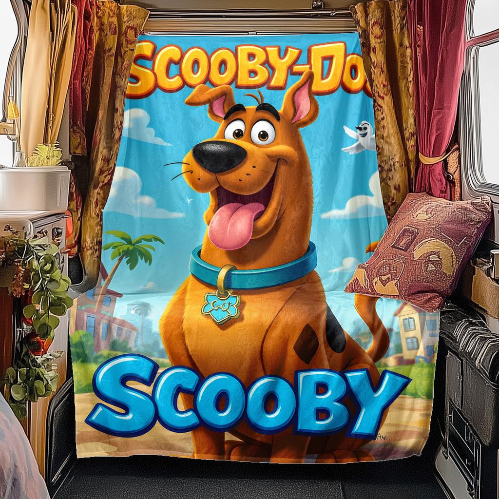 Halloween fantasy comedy adventure cartoon movie Scooby-Doo blanket soft home furnishing nap decoration four seasons warm Sherpa blanket U12