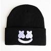 New Hip-Hop Ski Hat with Smiley Face and Marshmallow Embroidery Knit Hat Marshmello Woolen Beanie Hat