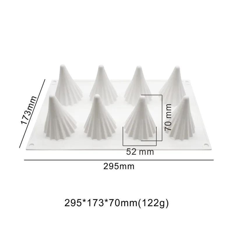 8-hole Christmas Tree Silicone Mold Frosting Biscuit Aromatherapy Candle Mold DIY French Christmas Mousse Chocolate Tree Mold