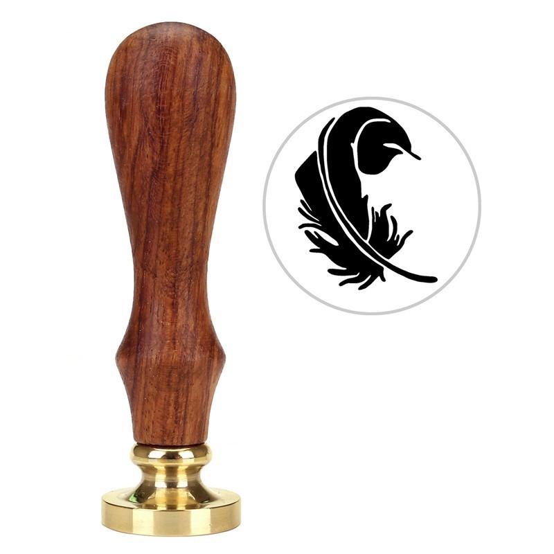 Sigillstämpel med trähandtag DIY Retrostämpel Bröllopsinbjudan Antik stämpel