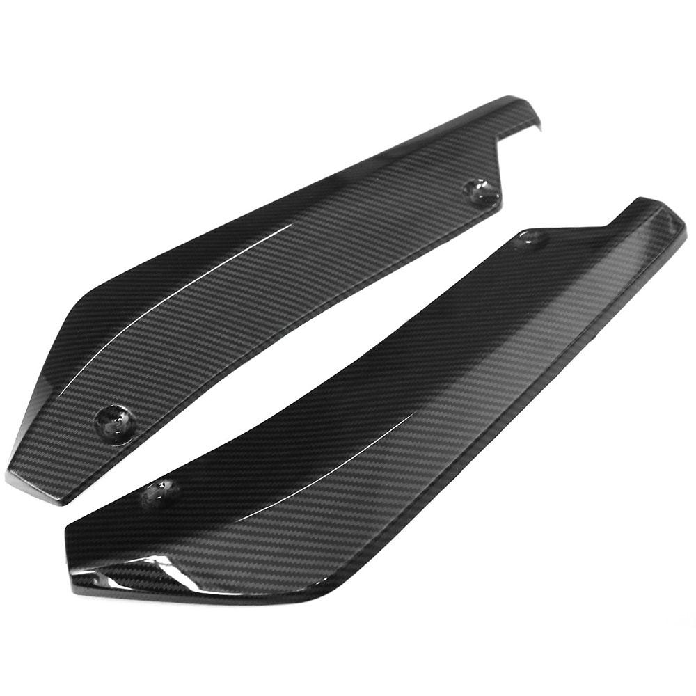 2x Carbon Fiber Style Car Spoiler Rear Lip Canard Diffuser Wrap Angle Shovel