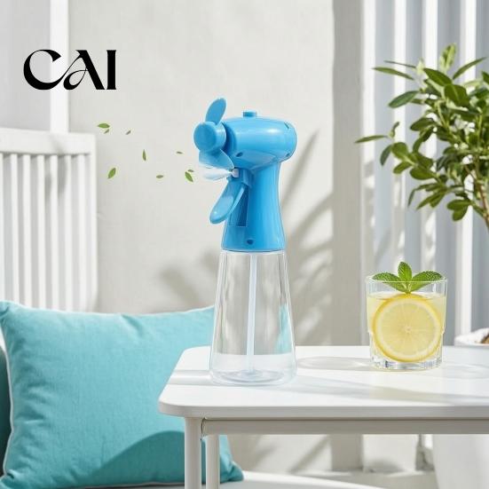 Battery Powered Cooling Device Handheld Spray Fan, Portable Misting Fan with 400ml Water Tank, Summer Personal for Outdoor Travel Camping