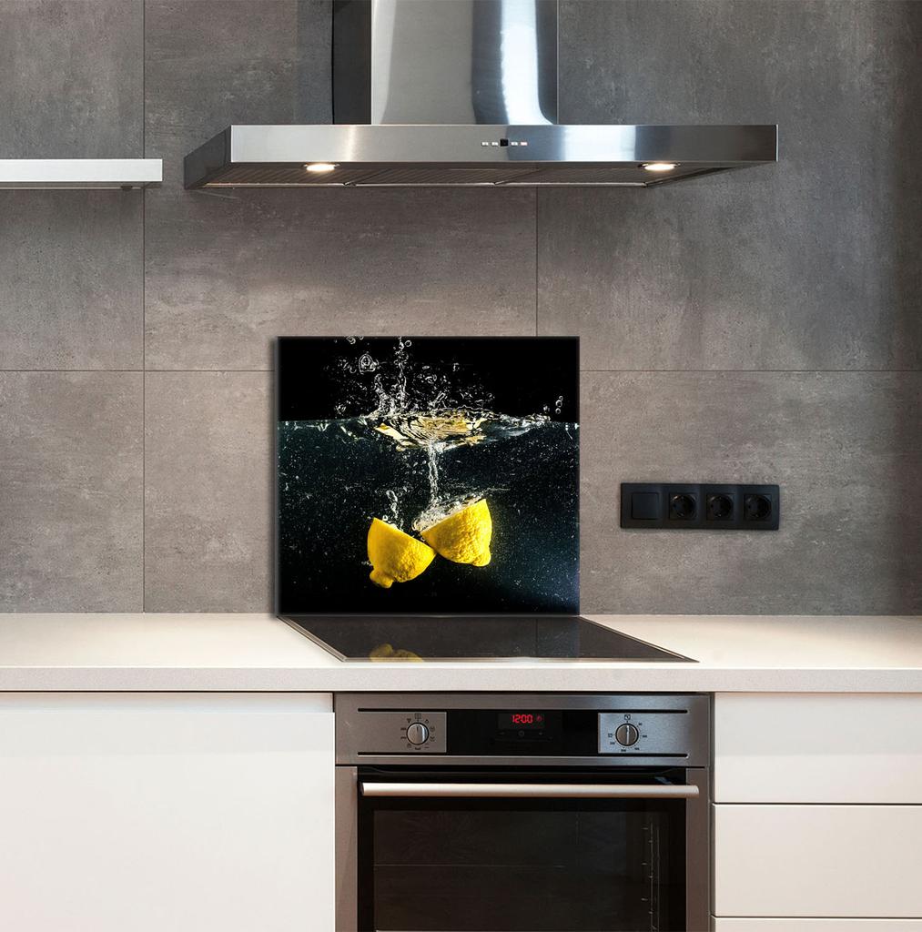 PANEL SZKLANY DO KUCHNI 65x60 Cytryna