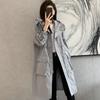 Women's Autumn Solid Color Hooded Casual Mid-length Straight Thin Jacket