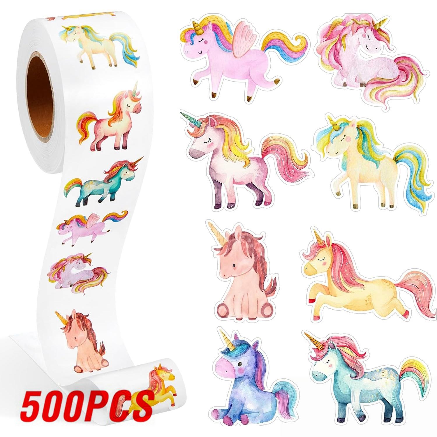 

100-500pcs Cartoon Animal Unicorn Sticker kids Reward Sticker Gift Decoration Label Encouragement Student Stationery Stickers