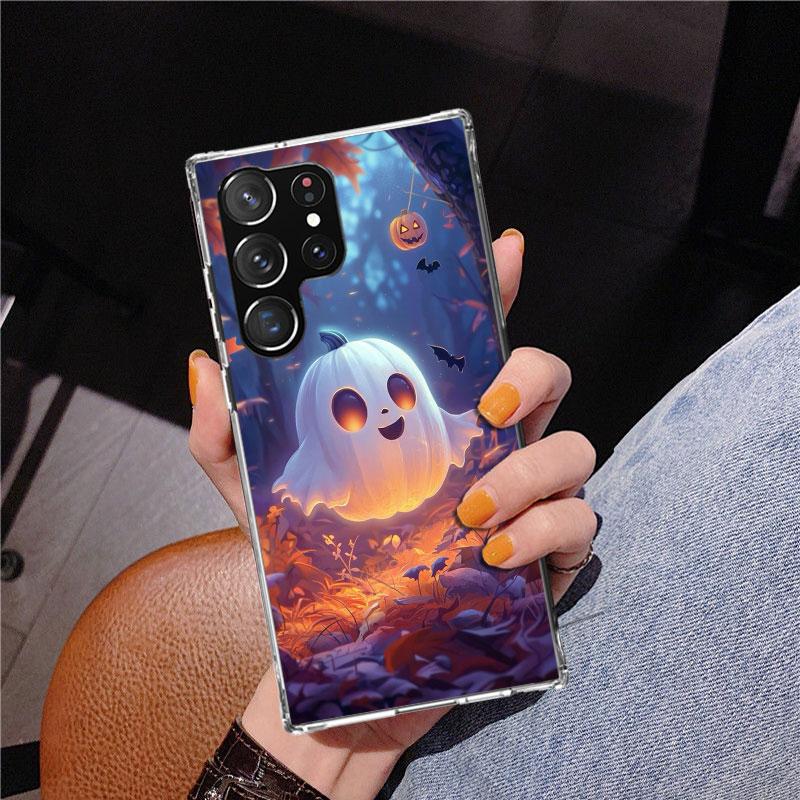 Cute Halloween Ghost Phnoe Case for Samsung Galaxy S26 S25 Edge S23 S24 Ultra S22 Plus S21 S20 FE Unique Cover Soft Coque Galaxy