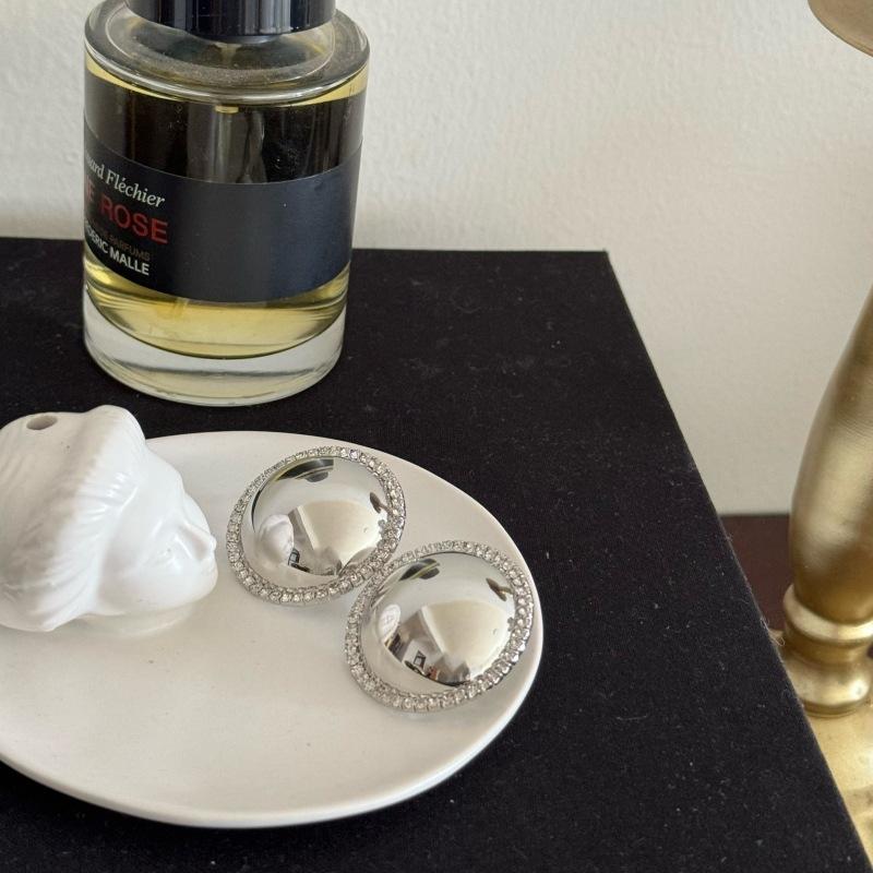 

Преувеличенные круглые серьги-пусеты с бриллиантами, простые атмосферные серьги, серьги модного дизайна, женские