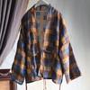 Johnature Women Vintage Plaid Chinese Style Loose Belt Spring Autumn Women Jackets