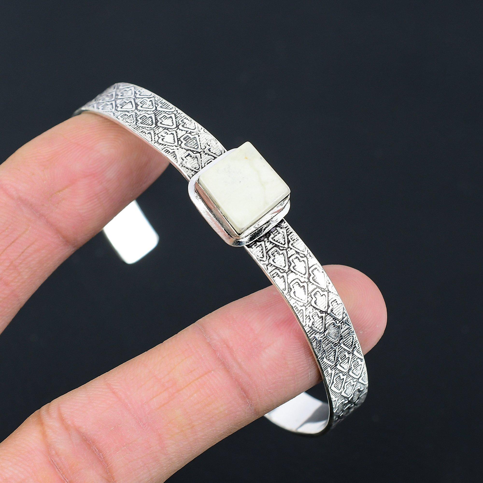 

Распродажа ко Дню сестер Браслет-бенгл из стерлингового серебра с квадратным драгоценным камнем Малигано Джаспер Adjustable