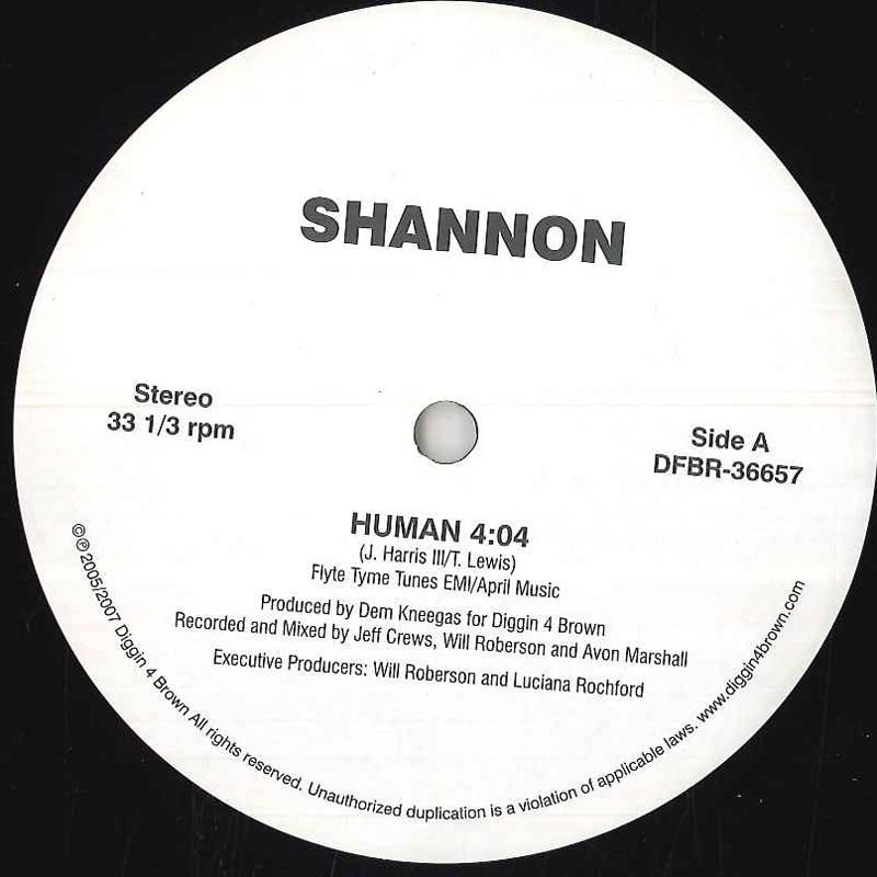 

12inch Record SHANNON - Human DFBR36657 DIGGIN 4 BROWN Unknown Rap & Hip-Hop/R&B Used