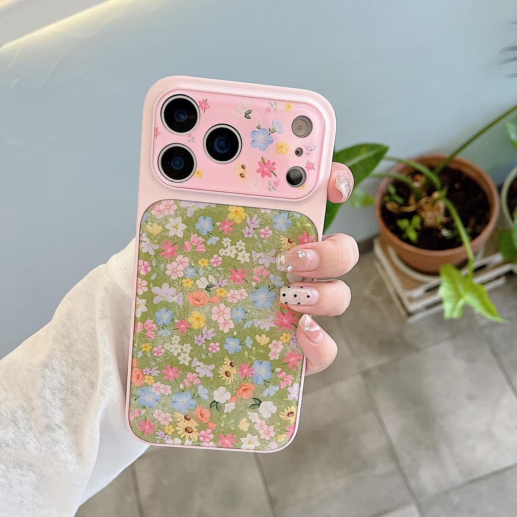 Pink Floral Pattern Drop-Proof Phone Case for iPhone 13/14/15/16/17 Pro Max, Female Edition.