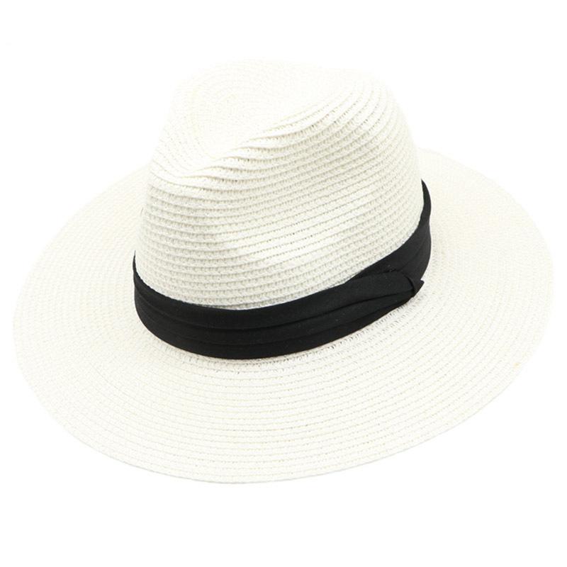 Chapeau de paille d'été Mode Déguisement Chapeau haut de forme Adulte Tissé à la main Pare-soleil Chapeau de protection solaire Spot
