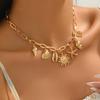 European and American Ocean Wind Necklace Female, Geometric Beach Vacation Shell Starfish Design Collarbone Chain Versatile Item Decoration