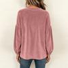 Women's Casual Velvet Sleeve Round Neck Top