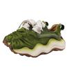 Johnature Chaussures pour femmes Cuir véritable Suede Épissage Semelle épaisse Style sportif Respirant Lacets Chaussures décontractées