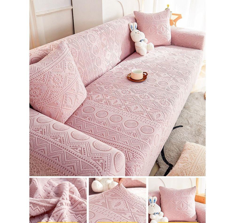 1/2/3/4/5seat Bohemian Jacquard Plush Sofa Cover Universal Sofa Cushion For All Seasons Thick and Soft Anti-cat Scratches