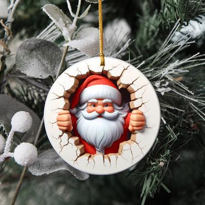 3D Santa Christmas Ornament Gift Christmas 2025 Ornaments Gift Exchange Gift Idea Santa Ornament Xmas Decoration